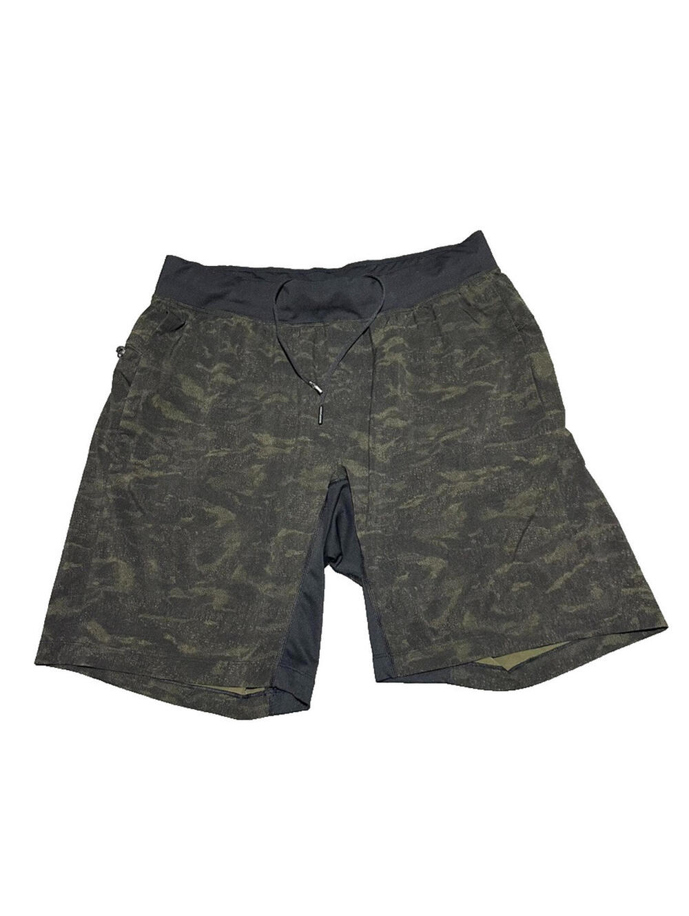 Lululemon Men Green Multi Printed T.H.E. Short Linerless 11" XL Running Athletic